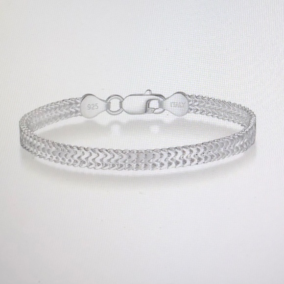 Other - Solid 925 Sterling Silver Clasp Double Franco Link Bracelet for Men